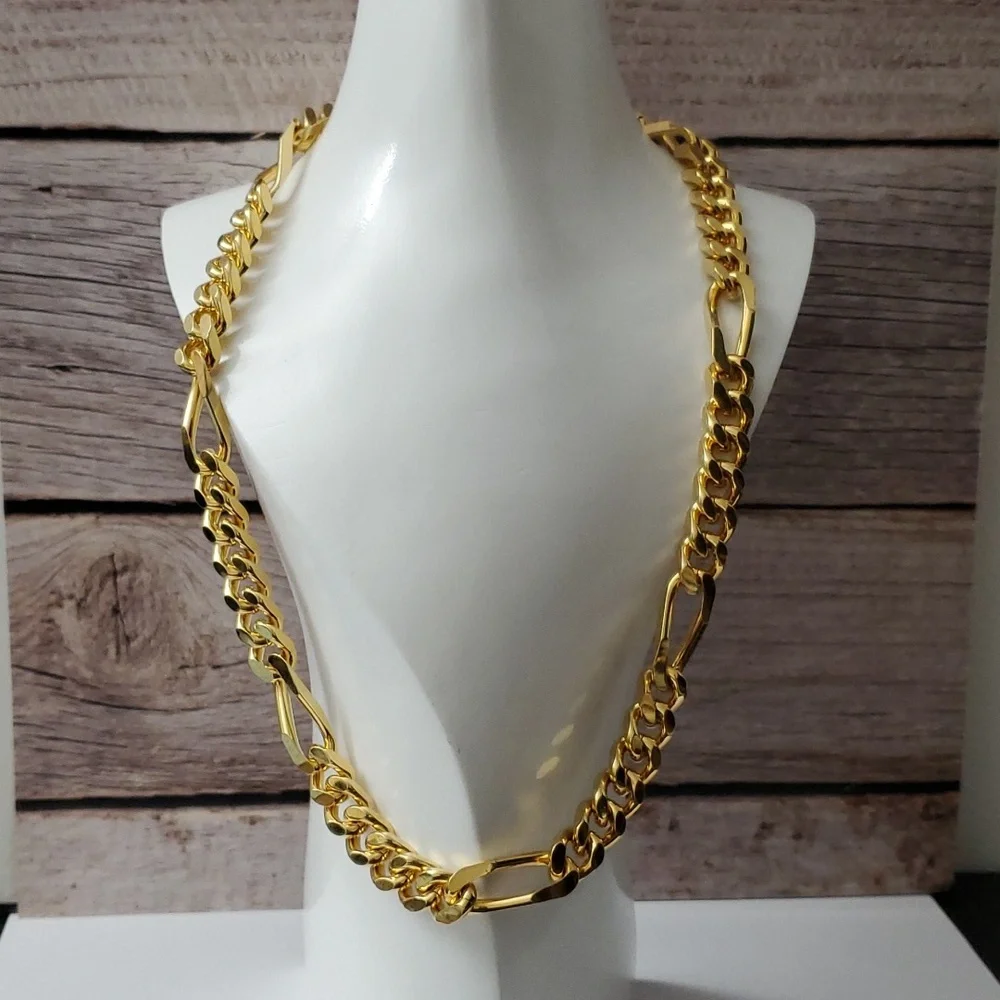 Men’s 18K Gold Plated Heavy Miami Link Chain – 20–21” / Power Statement Necklace